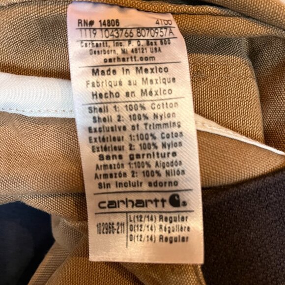 Carhartt Weathered Duck Wildwood Unlined Bib Overalls - Women's, size large - Picture 7 of 12